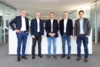 Leading the future of the Rhomberg Bau Holding and looking forward to reinforcement (from left to right): Martin Summer, Matthias Moosbrugger, Hubert Rhomberg, Ernst Thurnher, and Tobias Vonach.
